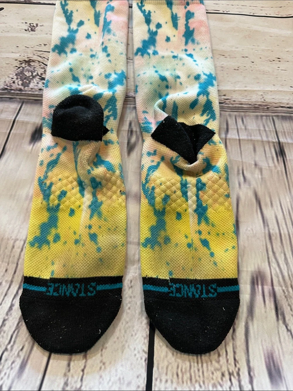 Stance Men's Multicolor Crew Socks - Tie-Dye Yellow, Pink & Paisley